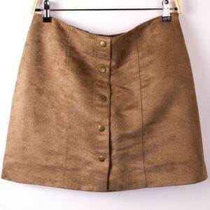 Gap size 0 Faux Suede button front skirt lined with side zipper